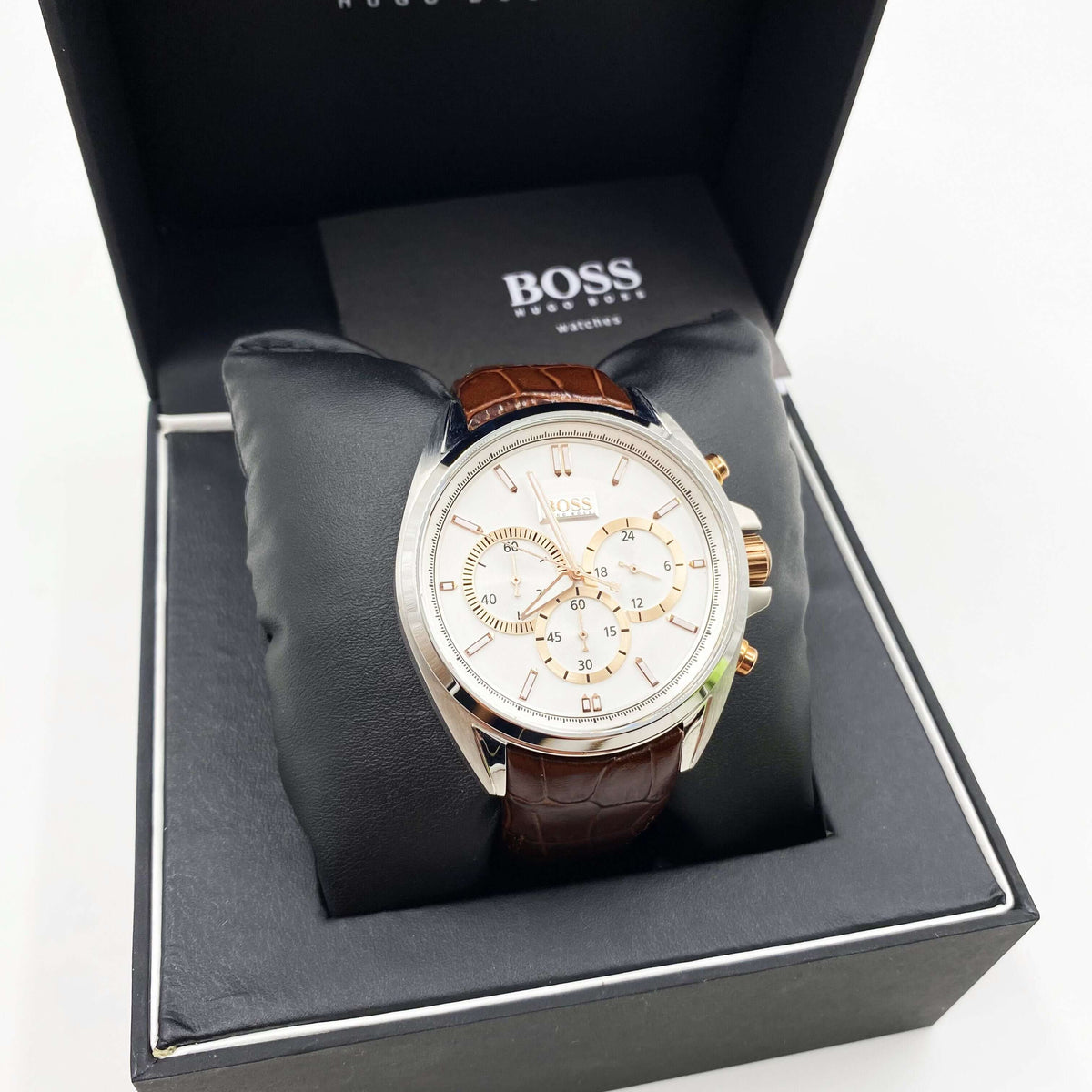 Montre hugo boss 2025 homme cuir marron