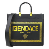 Fendi
x Versace Fendace Convertible Sunshine Shopper Tote Printed Leather Medium