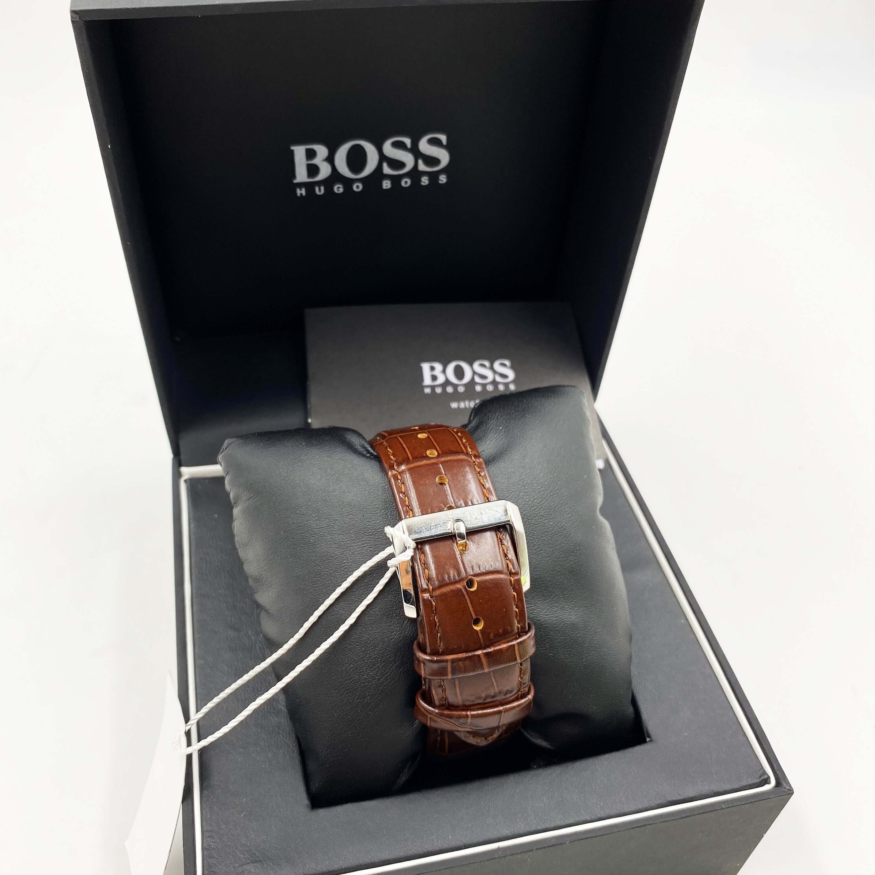 Montre hugo best sale boss cuir marron