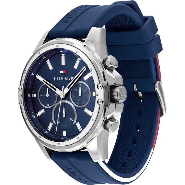 Tommy Hilfiger Men's Watch 1791791 blue silicone strap – Montre Homme - Image 2