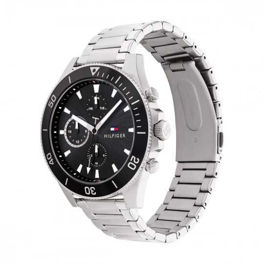 Montre homme Tommy Hilfiger couleur argent et noire - Image 2