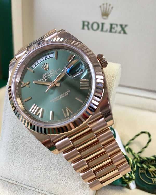 Montre Rolex DayDate 40 Olive Rose Gold Pour Homme - Image 4