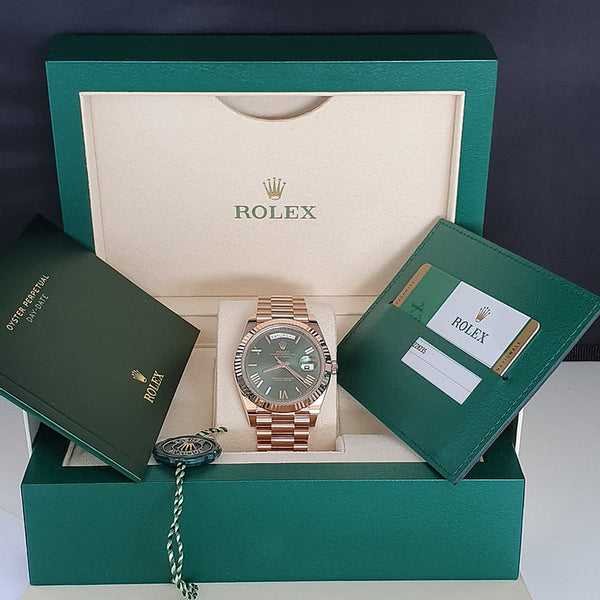 Montre Rolex DayDate 40 Olive Rose Gold Pour Homme - Image 7