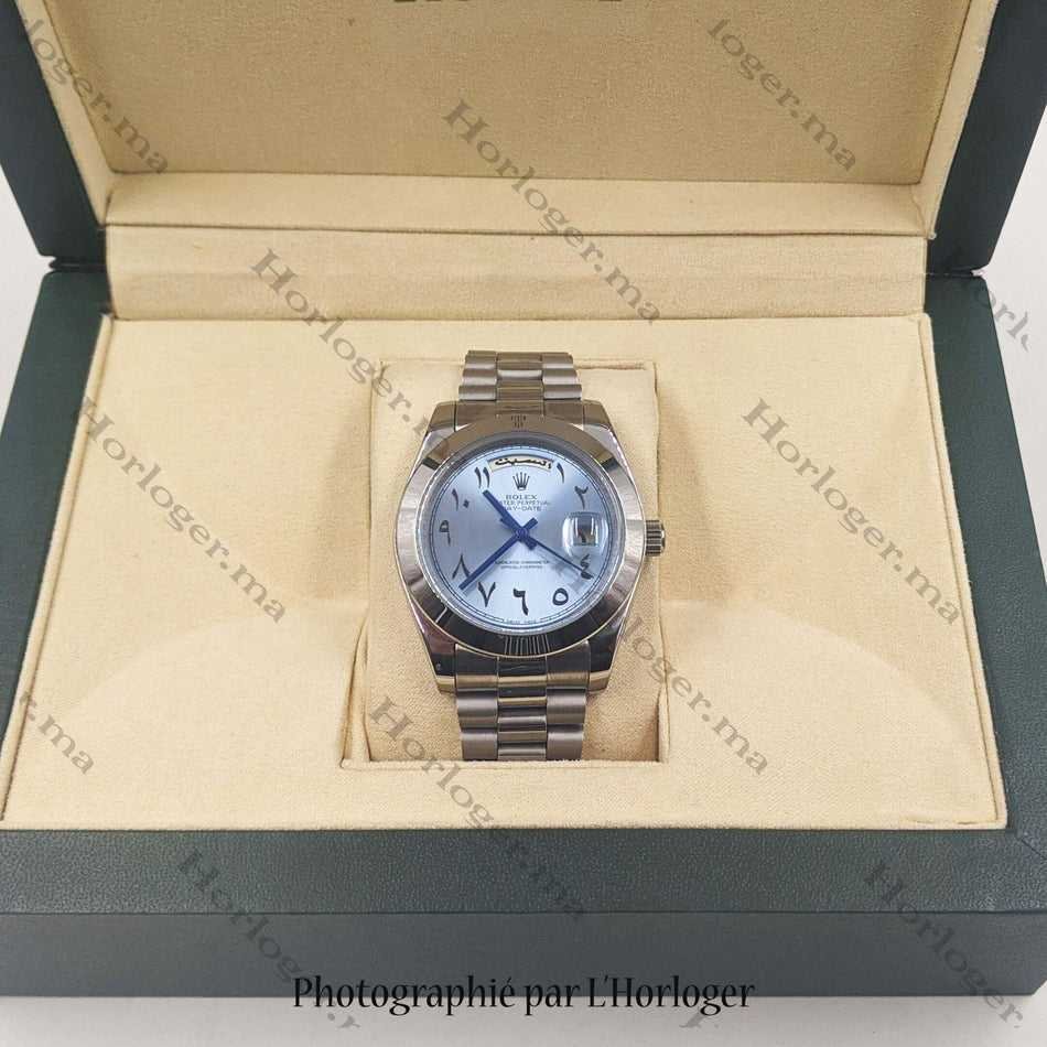 Rolex Day-date Ice blue Arabic Dial – Montre Homme - Image 2