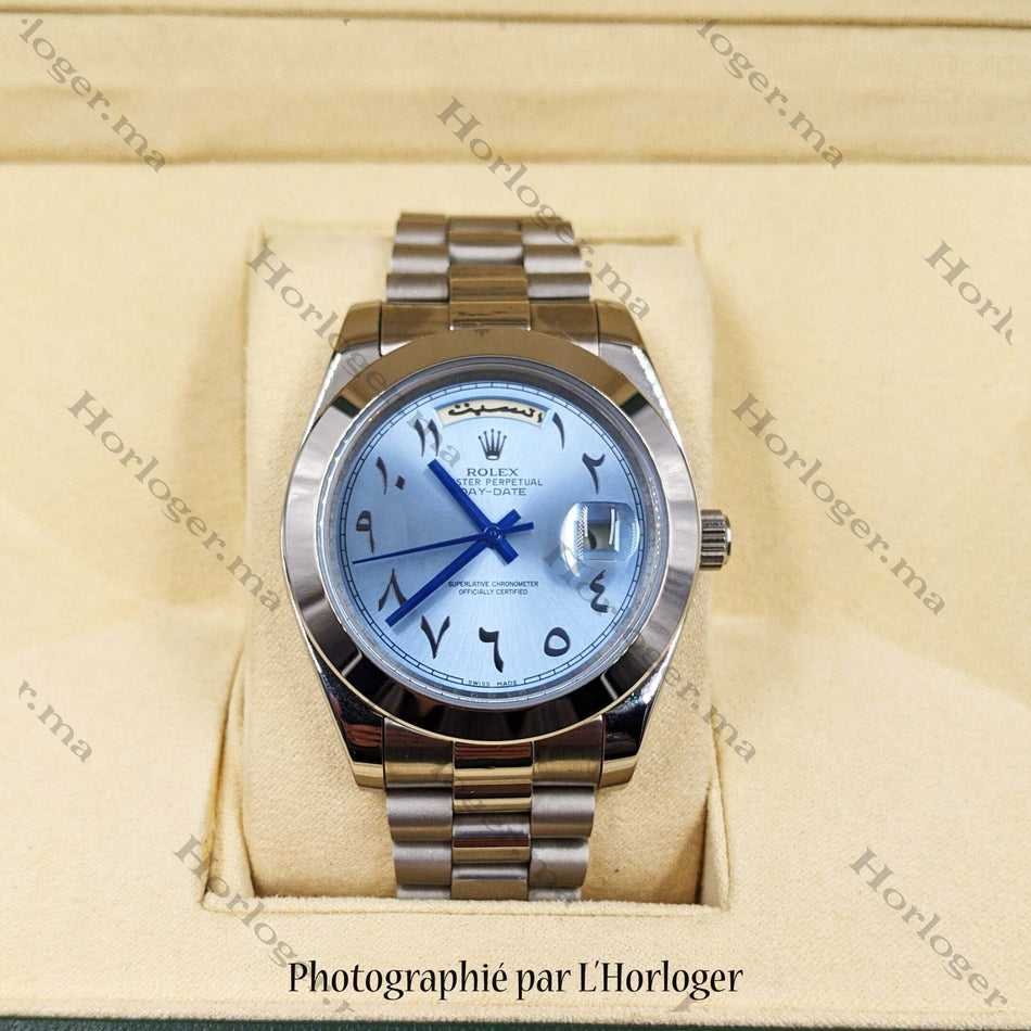 Rolex Day-date Ice blue Arabic Dial – Montre Homme - Image 3