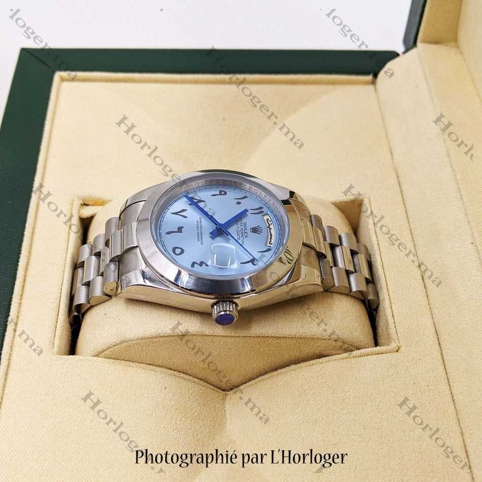 Rolex Day-date Ice blue Arabic Dial – Montre Homme - Image 5