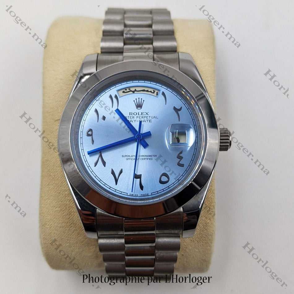 Rolex Day-date Ice blue Arabic Dial – Montre Homme - Image 7