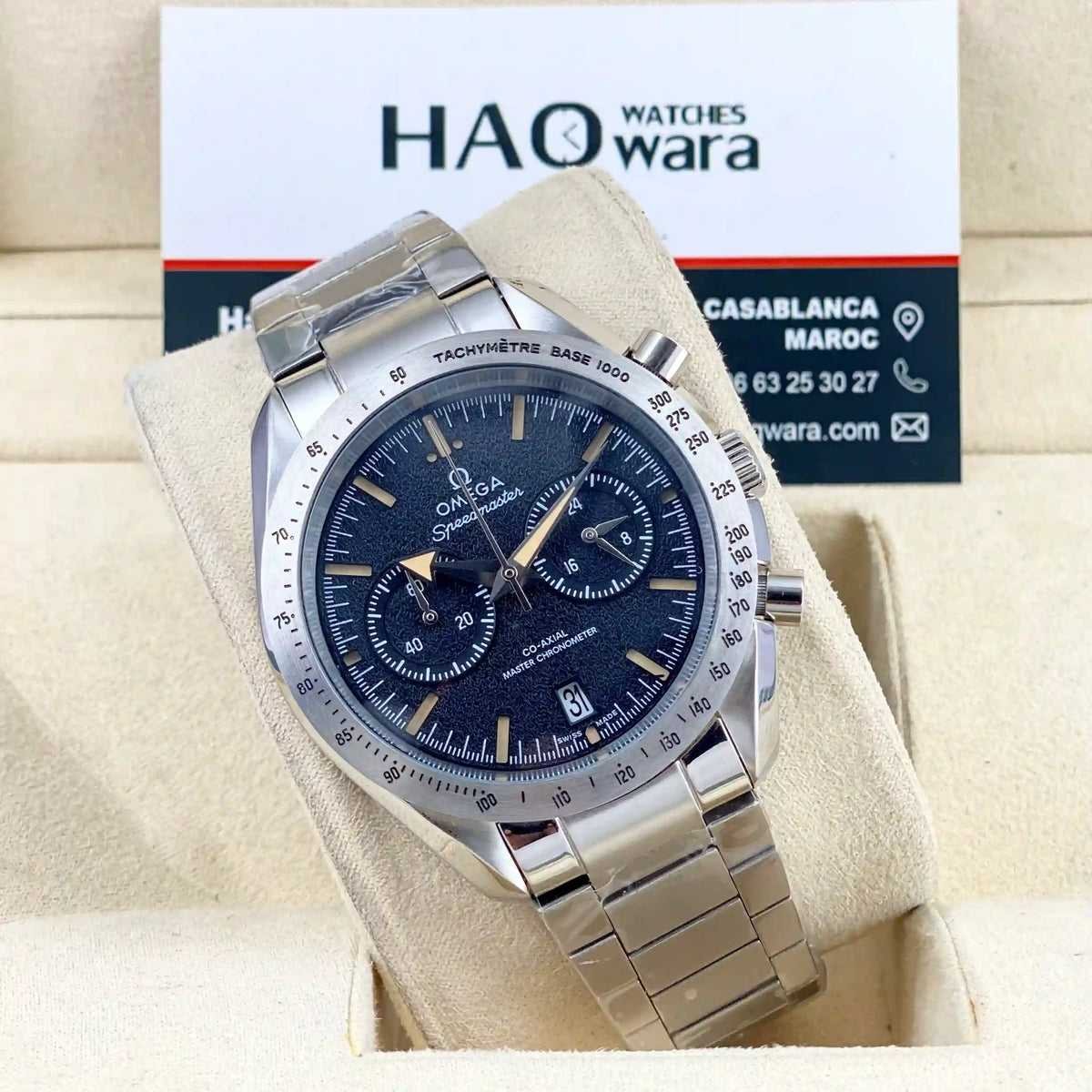 Omega Speedmastr Argenté Noir – Montre Homme - Image 2