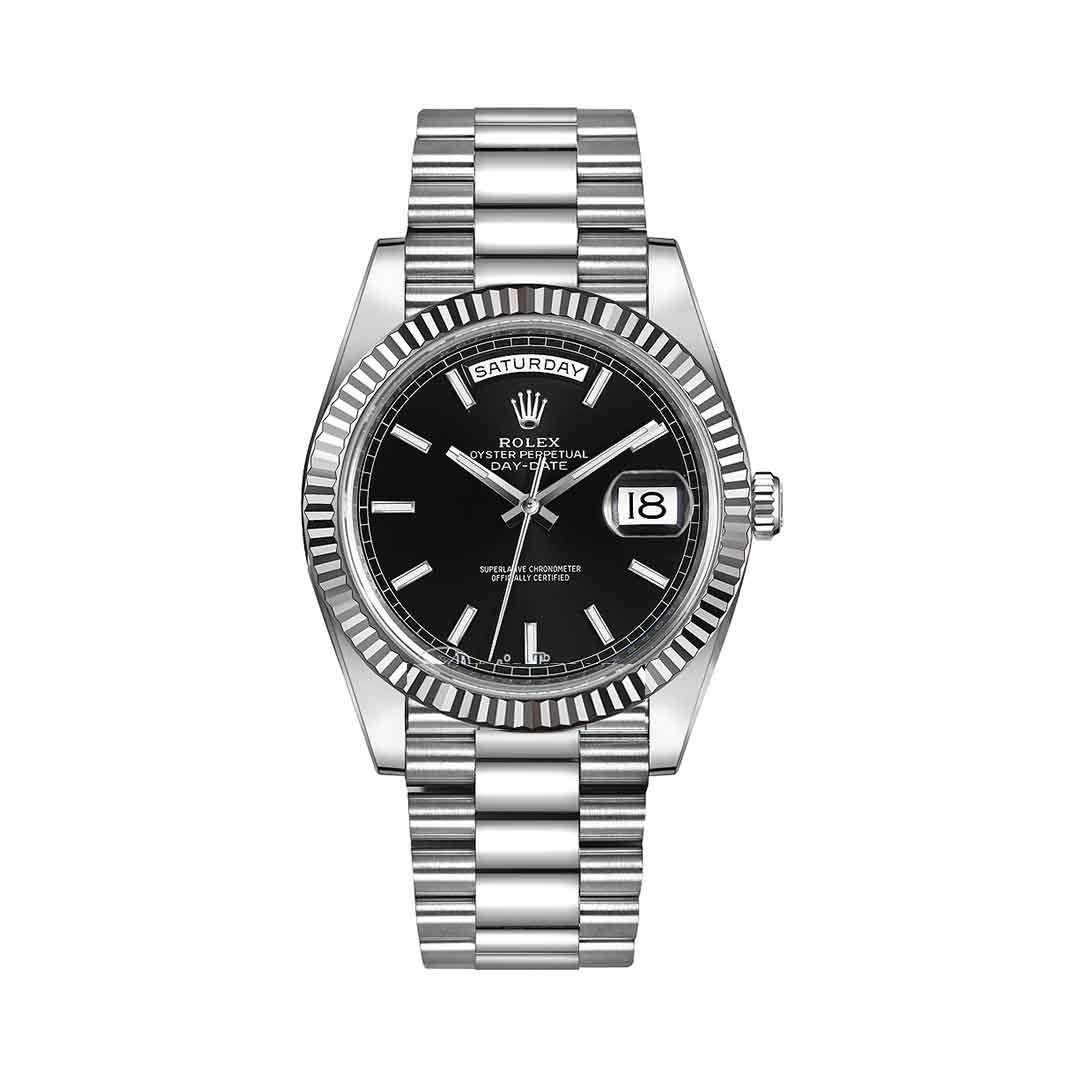 Rolex Day-date silver black – Montre Homme