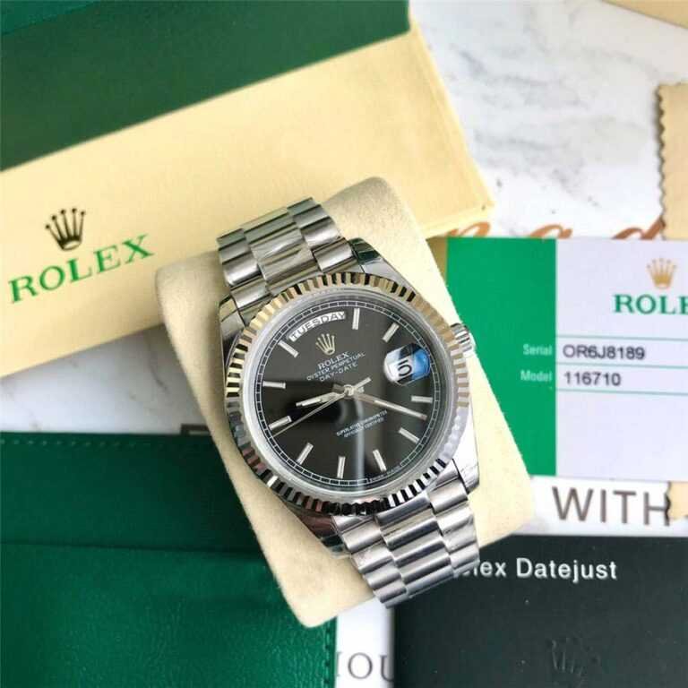 Rolex Day-date silver black – Montre Homme - Image 2