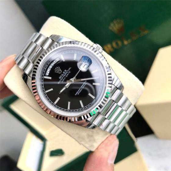 Rolex Day-date silver black – Montre Homme - Image 3