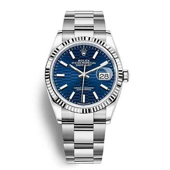 Bracelet en acier Datejust BLEU VIF – Montre Homme