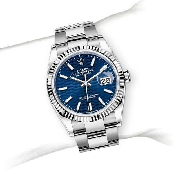 Bracelet en acier Datejust BLEU VIF – Montre Homme - Image 2