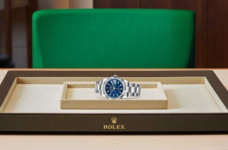 Bracelet en acier Datejust BLEU VIF – Montre Homme - Image 6
