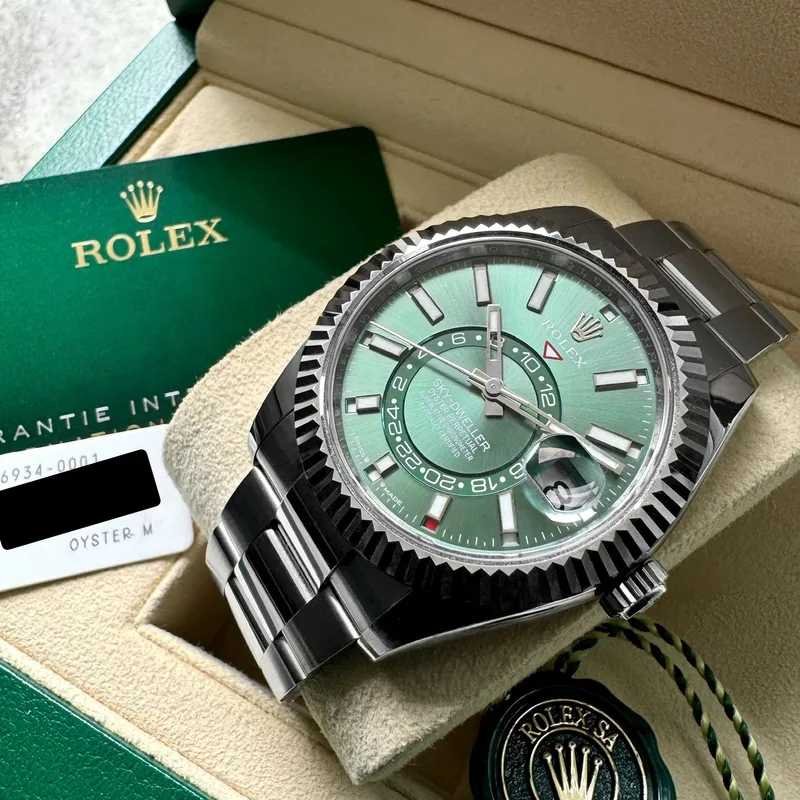 Rolex Sky-dweller Oyster Argenté Vert – Montre Homme - Image 6