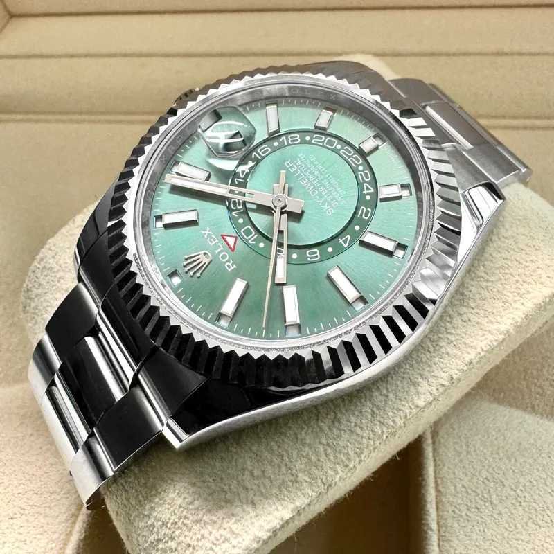 Rolex Sky-dweller Oyster Argenté Vert – Montre Homme - Image 2