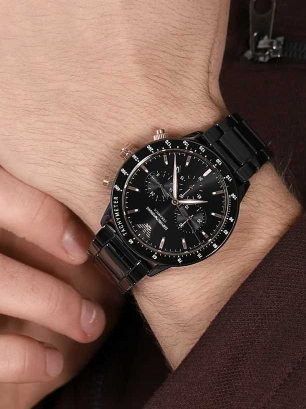 Emporio Armani Men’s Black Ceramica Chronograph Watch – Montre Homme - Image 3