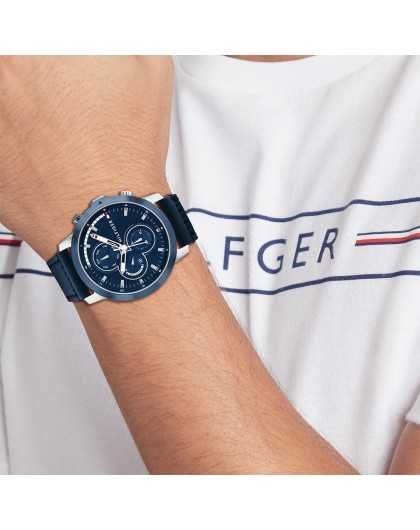Tommy Hilfiger Jameson Montre Homme Multifonction Acier Cuir Bleu 1792051 - Image 4
