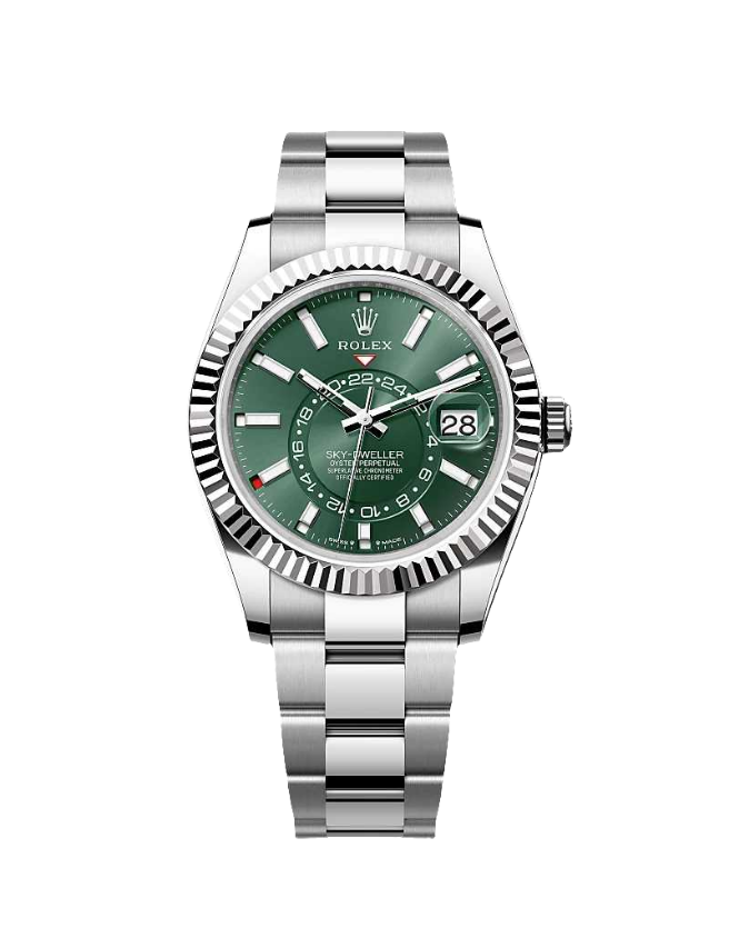 Rolex Sky-dweller Oyster Argenté Vert – Montre Homme