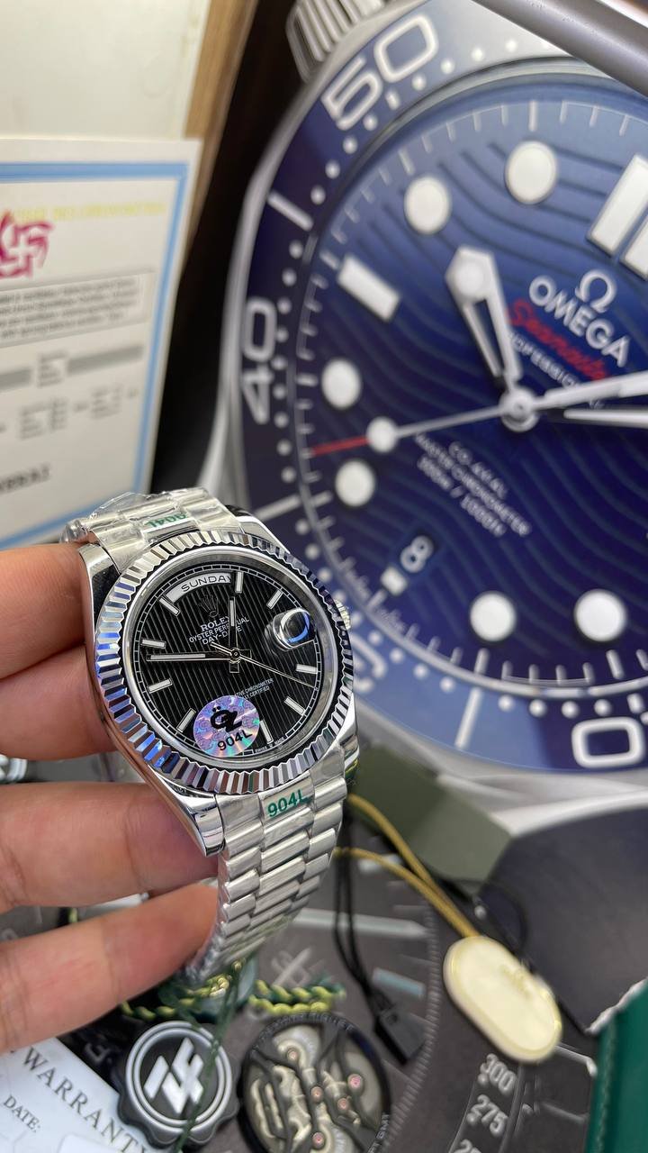 Rolex Day-date silver black – Montre Homme - Image 4