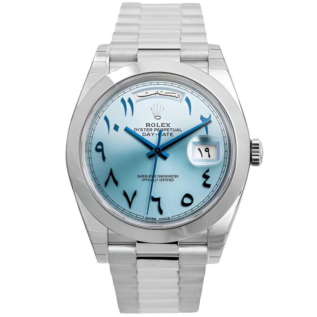 Rolex Day-date Ice blue Arabic Dial – Montre Homme