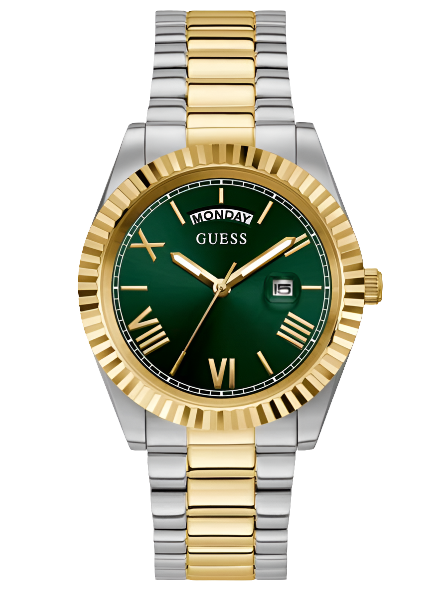 Guess Mens 2-Tone Day/Date Watch – Montre Homme