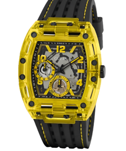 Alternative view of Guess Mens Black Yellow Multi-function Watch – Montre Homme