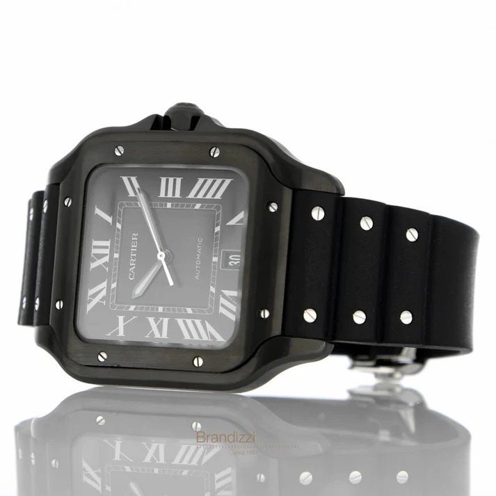 Montre Santos de Cartier Grand modèle, mouvement automatique, acier ADLC – Montre Homme - Image 2