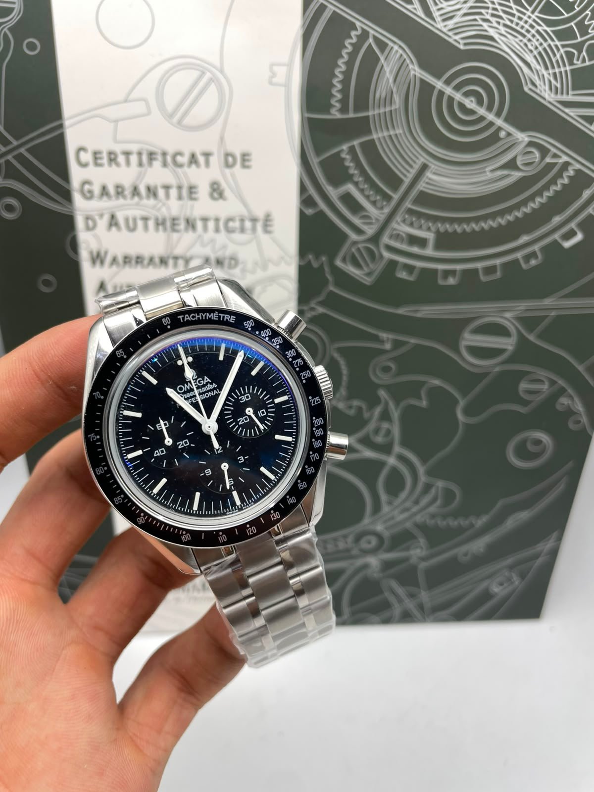 Omega Speedmaster Moonwatch chronographe acier à remontage manuel montre pour hommes – Montre Homme - Image 5