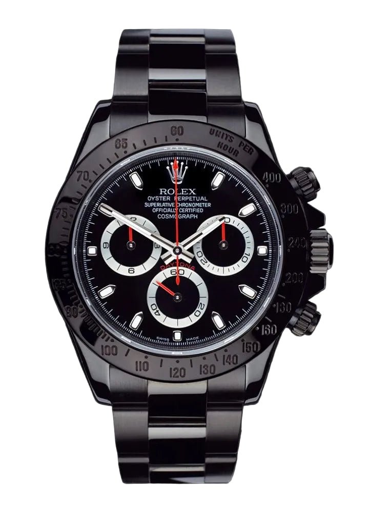 Rolex Cosmograph Daytona 40 mm, revêtement PVD (post-vente), cadran noir – Montre Homme