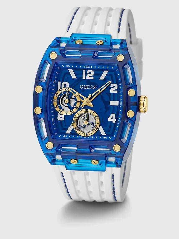 GUESS Mens White Blue Multi-function Watch – Montre Homme - Image 2