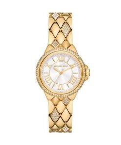 MK Mini montre Camille dorée avec pierres pavées – Montre Femme