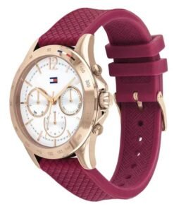 Alternative view of Montre Tommy Hilfiger Haven Quartz White Dial Red Rubber Strap Watch For Women – Montre Femme