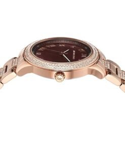 Alternative view of Montre MK Tibby Multifunction Crystals Maroon Dial Rose Gold Steel Strap Watch for Women - MK4685 – Montre Femme