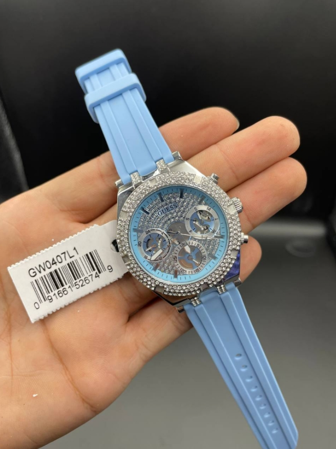 Montre Guess heiress blue silicone strap women's watch gw0407l1 – Montre Femme – Image 5