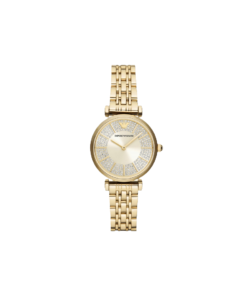 MONTRE À DEUX AIGUILLES EN ACIER INOXYDABLE COULEUR OR – Montre Femme
