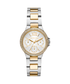 Michael Kors Petite montre Camille bicolore avec pierres pavées – Montre Femme