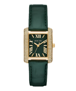 Montre Emery de Michael Kors à trois aiguilles en cuir façon croco, vert, MK4697 – Montre Femme