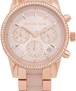 Montre Michael Kors Ritz MK6307 – Or rose/rose poudré, Or rose., Chronographe – Montre Femme