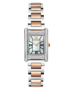 Montre Emporio Armani 32mm Stainless Steel and Rose Gold Tone Crystal Ladies Watch – Montre Femme