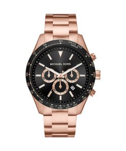 Michael Kors Montre Layton surdimensionnée de ton or rose – Montre Homme