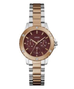 Montre Guess Mist analogique avec cadran marron et bracelet en acier bicolore pour femme - GW0723L2