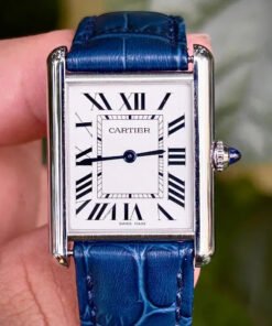 Alternative view of Montre Cartier Tank Must – Silver ceinture bleue – Montre Femme