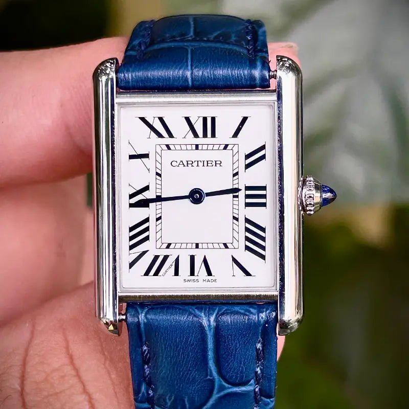 Montre Cartier Tank Must – Silver ceinture bleue – Montre Femme – Image 2
