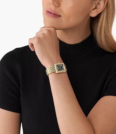 Montre Michael Kors Emery à trois aiguilles en acier inoxydable doré – Montre Femme – Image 4