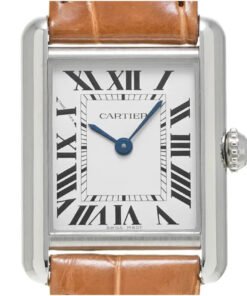 Alternative view of Montre Cartier Tank Must – Silver ceinture Brun – Montre Femme
