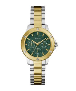 Montre Guess Mist analogique à cadran vert et bracelet en acier bicolore pour femme - GW0723L1
