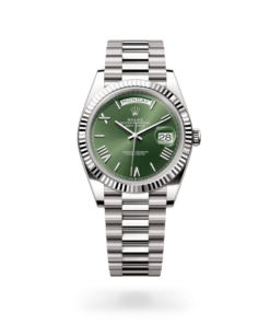 Montre Rolex Day-Date 40 Oyster, 40 mm, or gris – Montre Femme
