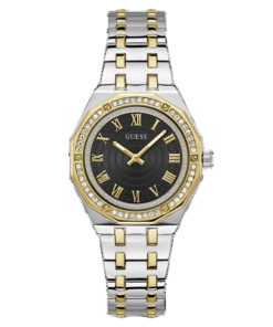 Montre Guess pour femme GW0770L4, acier doré bicolore avec zircone
