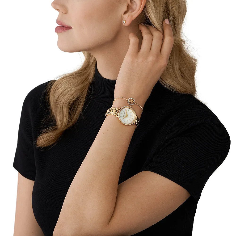 Montre à quartz Michael Kors avec cadran blanc nacré – Montre Femme – Image 4